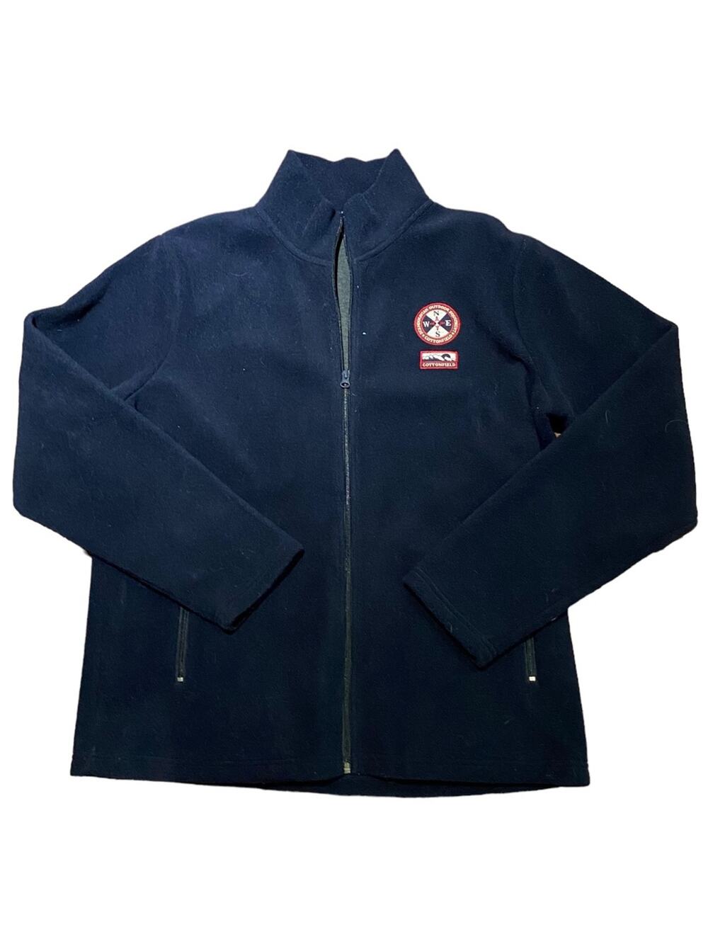Cottonfield Mens XL Navy Blue Jersey Lined Fleece Jacket/Coat Full Zip Jacket